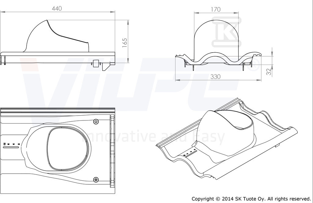 Roof passage, "S" profile (for concrete - 74017